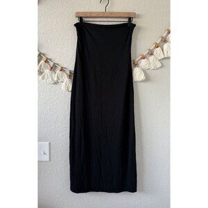 Aritzia Wilfred Corelli Black Jersey Midi Tube Dress Comfy Coquette Basics M